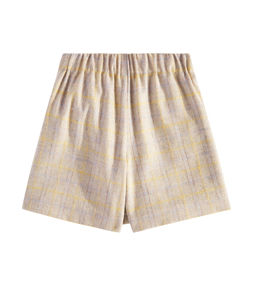 Wool-blend flannel skort