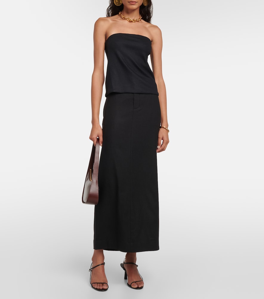 Flannel maxi skirt