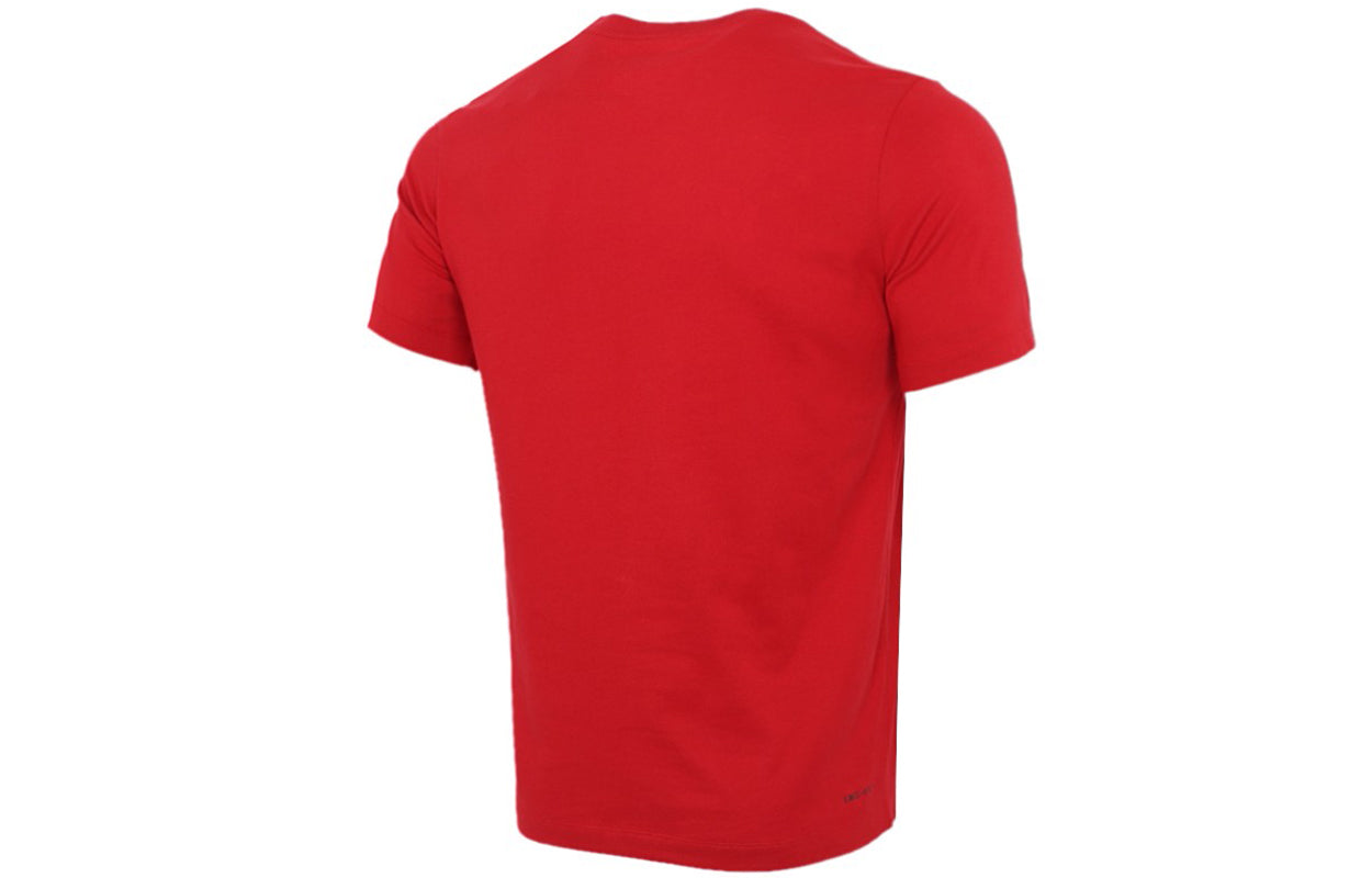 Air Jumpman Logo Printing Sports Quick Dry Round Neck Short Sleeve Red