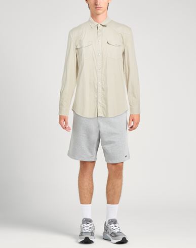 Man Shirt Cream Size L Cotton, Elastane