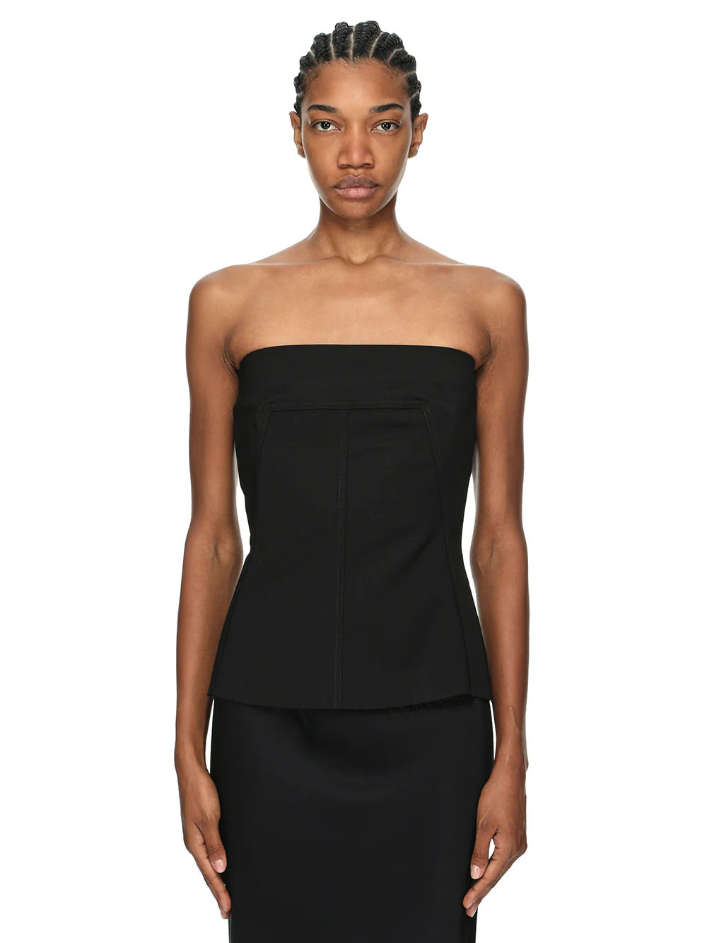 Strapless Bustier Tank Top — Black