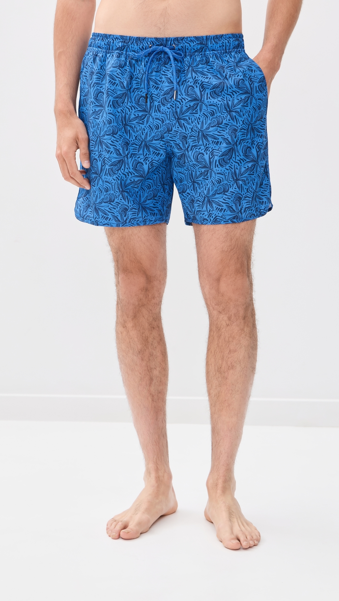 The Anchor Swim Trunks 6 Azure Painted Leaves