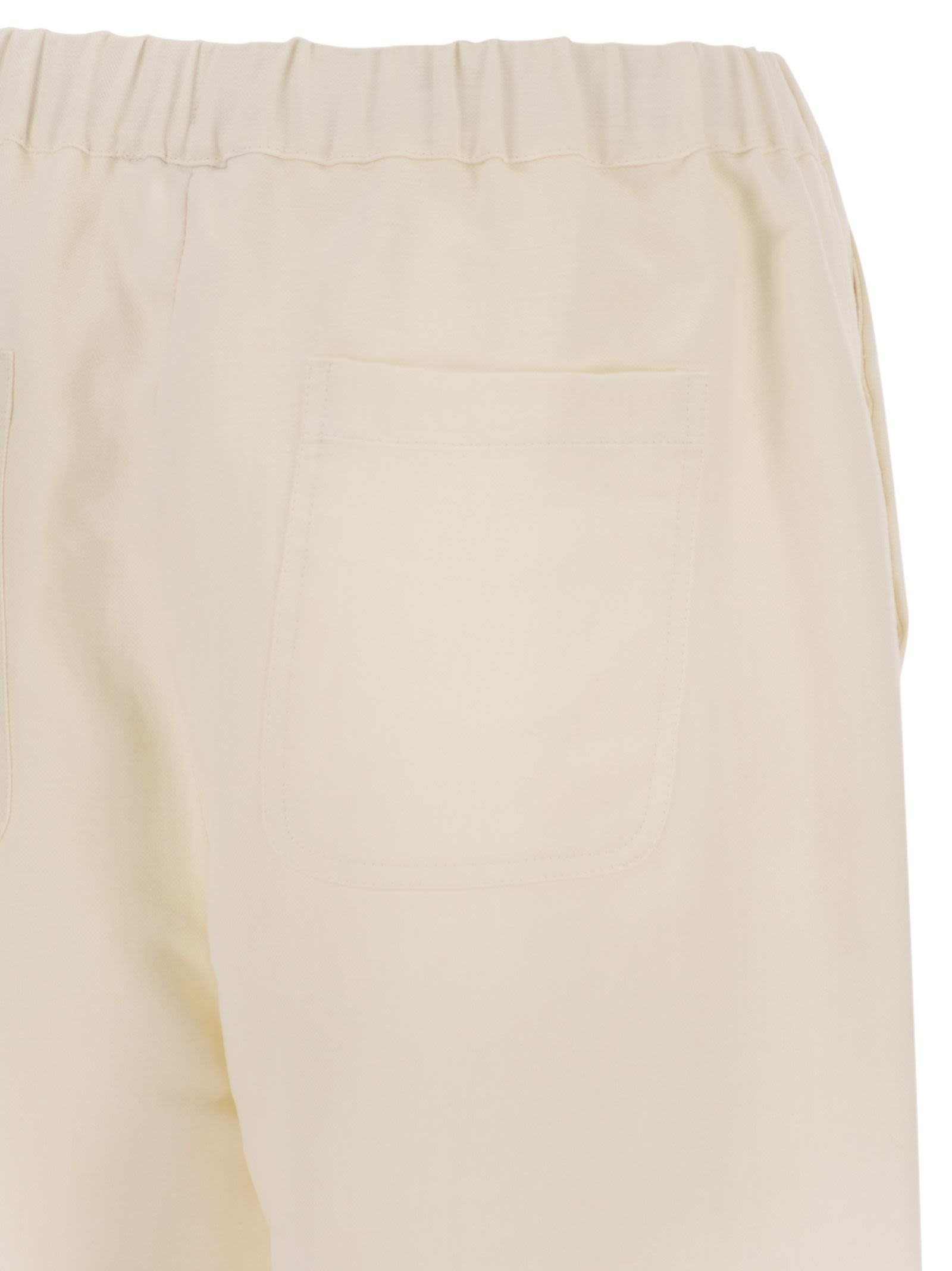 Antonelli Firenze Relaxed Fit Viscose And Linen Trousers With Drawstring Waist