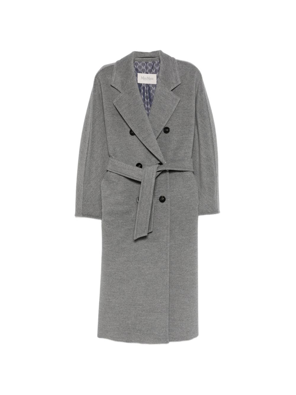 Tailored Embellished Oversized Wool-Cashmere Coat with Lapel Collar and Adjustable Turn-Up Sleeves