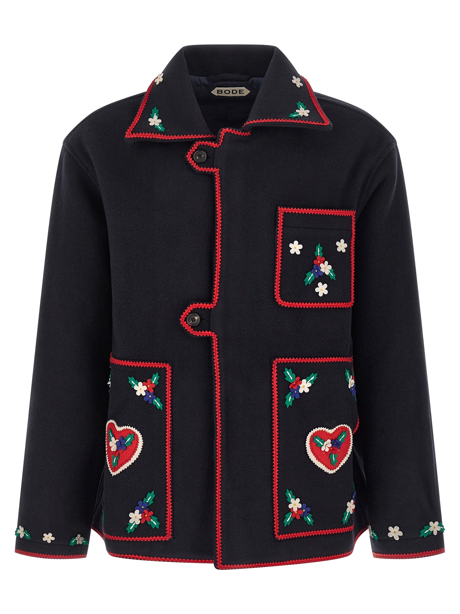 Embroidered Wool Jacket — Black