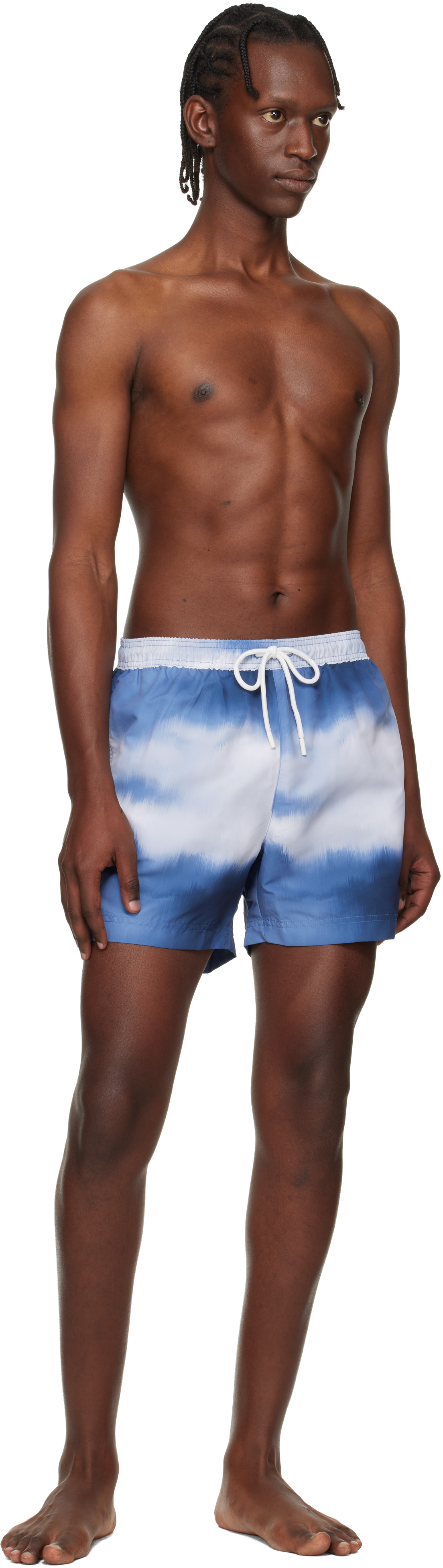 Blue Printed Swim Shorts