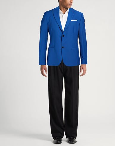 Man Blazer Blue Size 42 Polyester, Viscose, Elastane