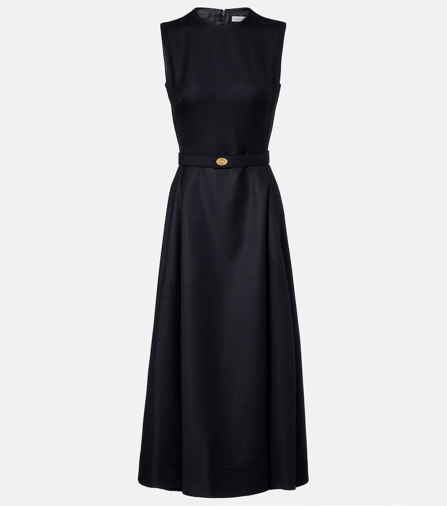 Prince of Wales check wool midi dress