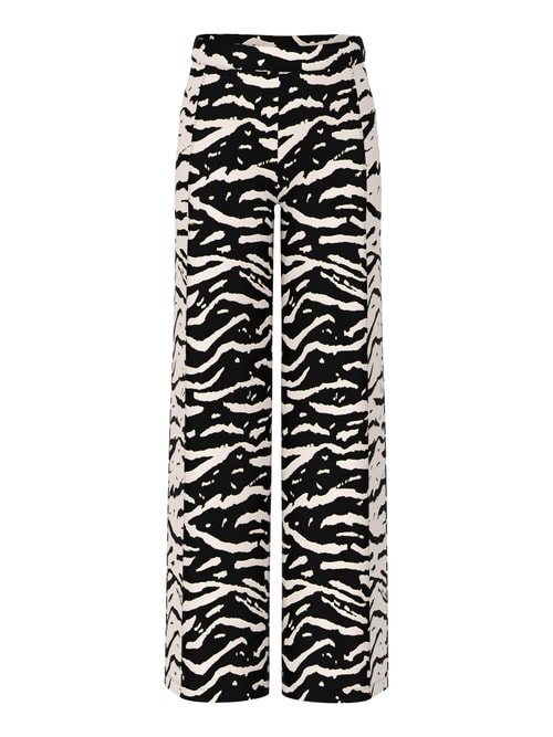 Marc Cain WELKOM trousers with animal print, black, 34 N