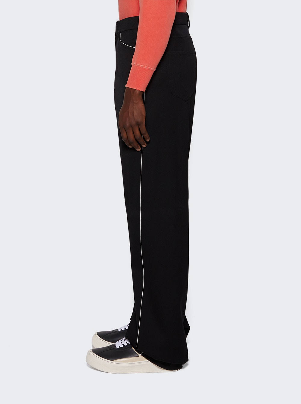 Panelled wool trousers - Black