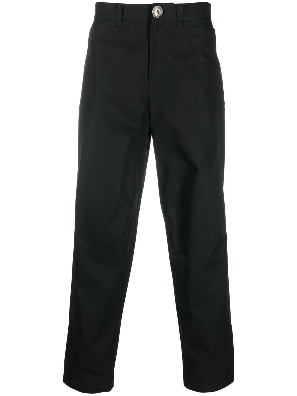 Straight-leg wool-blend trousers - Black