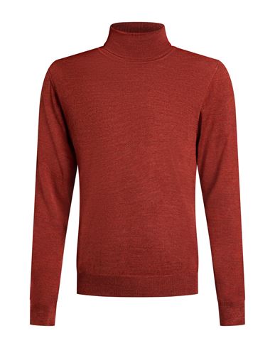 Man Turtleneck Rust Size L Merino Wool, Acrylic