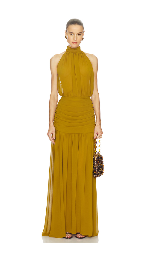 Camila Coelho Yaritza Gown in Mustard. L. Also in XS, S