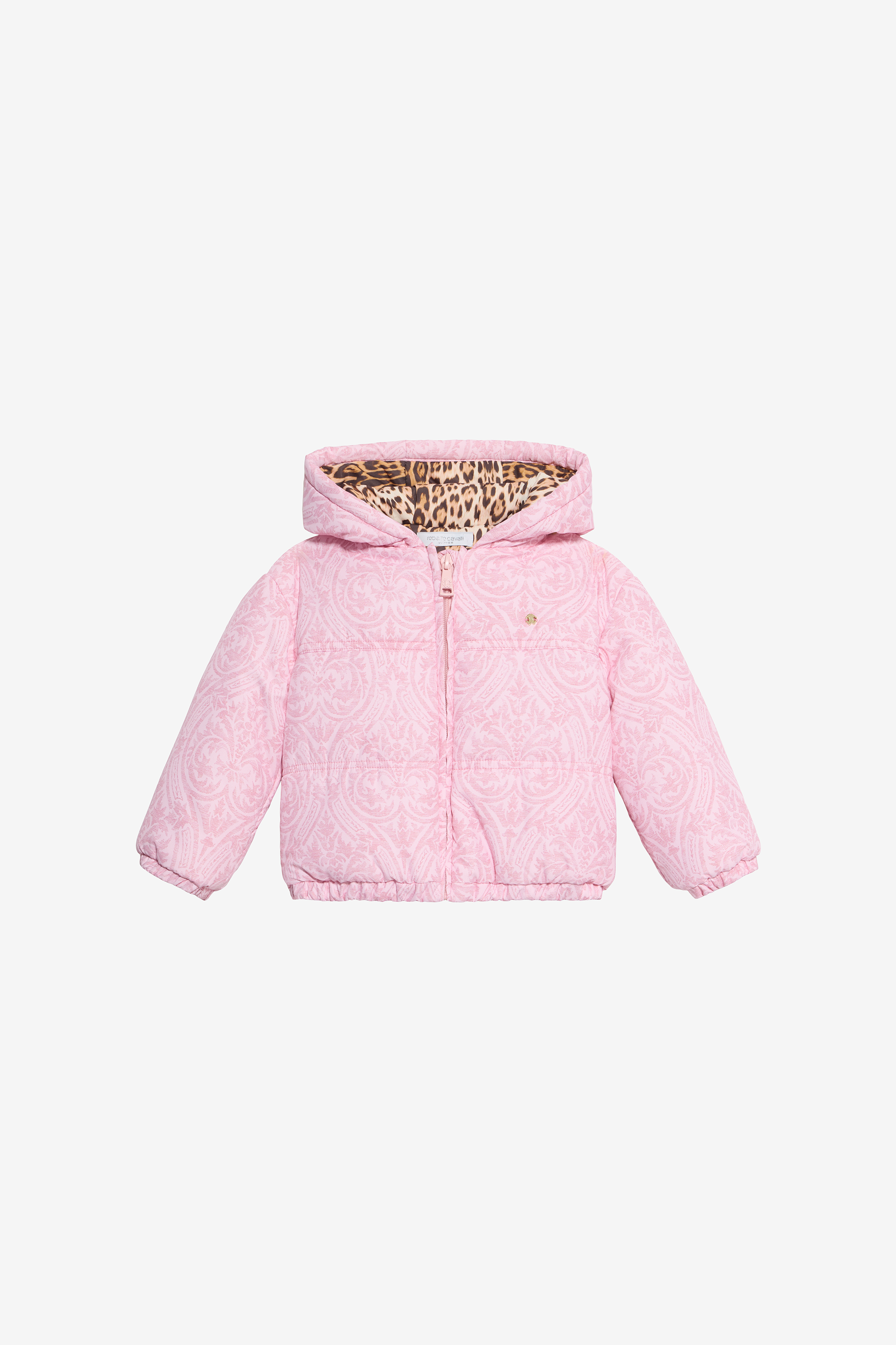 Baby Pink Padded Jacket With Floral Print