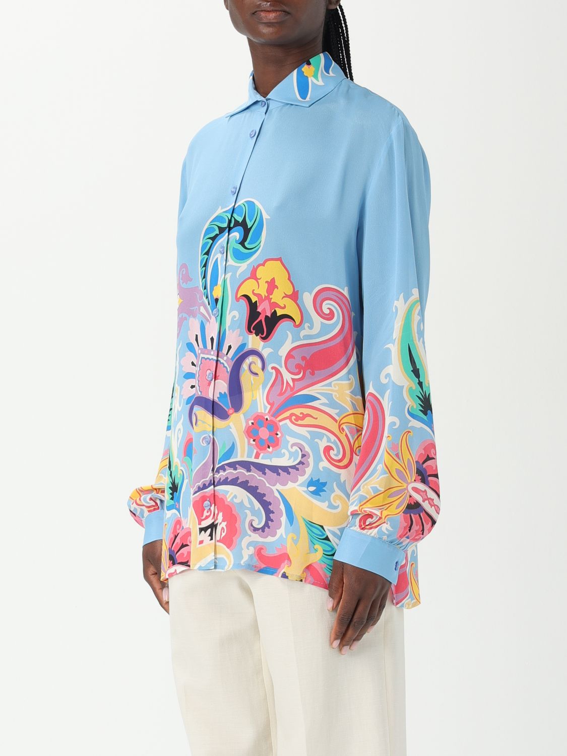 Floral-print shirt - Blue