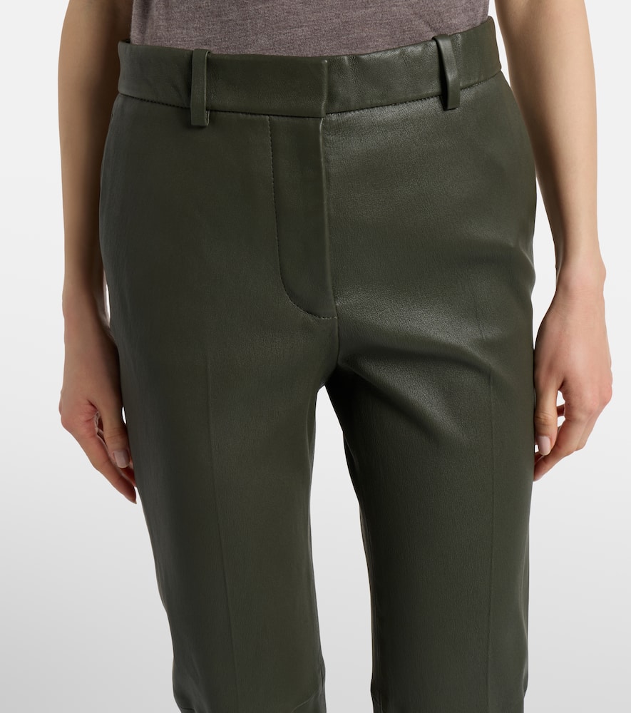 Leather slim pants