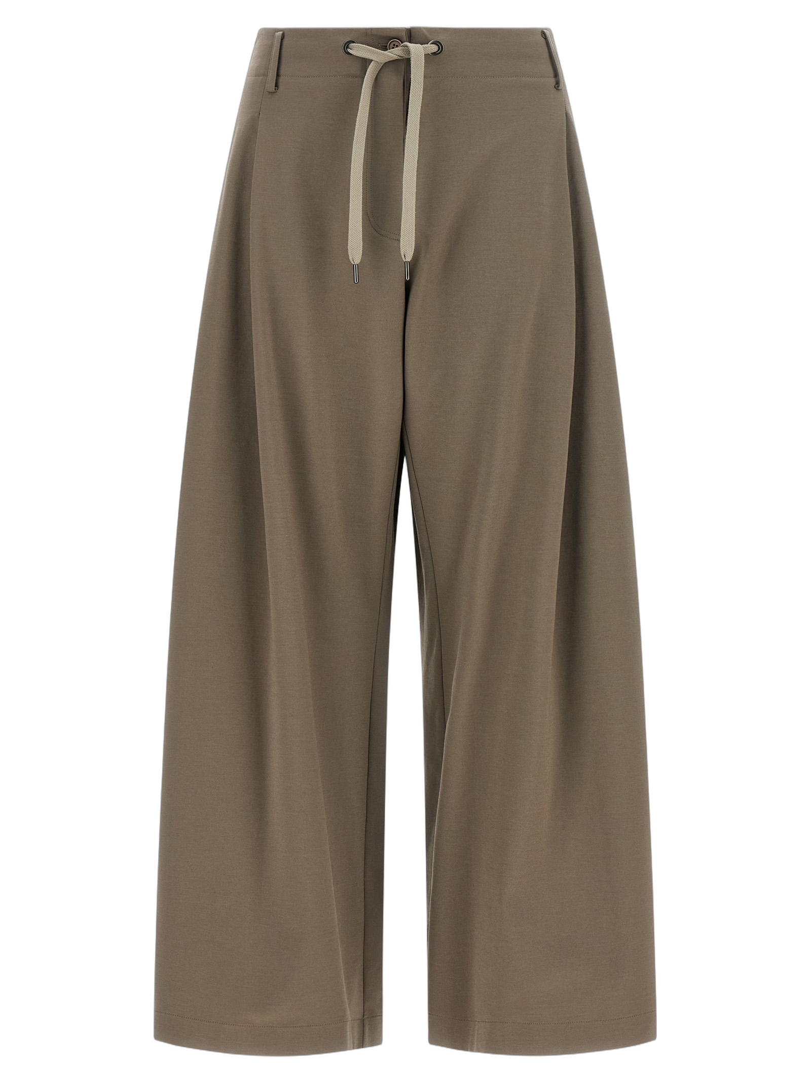 Cotton-Blend Drawstring Joggers — Gray