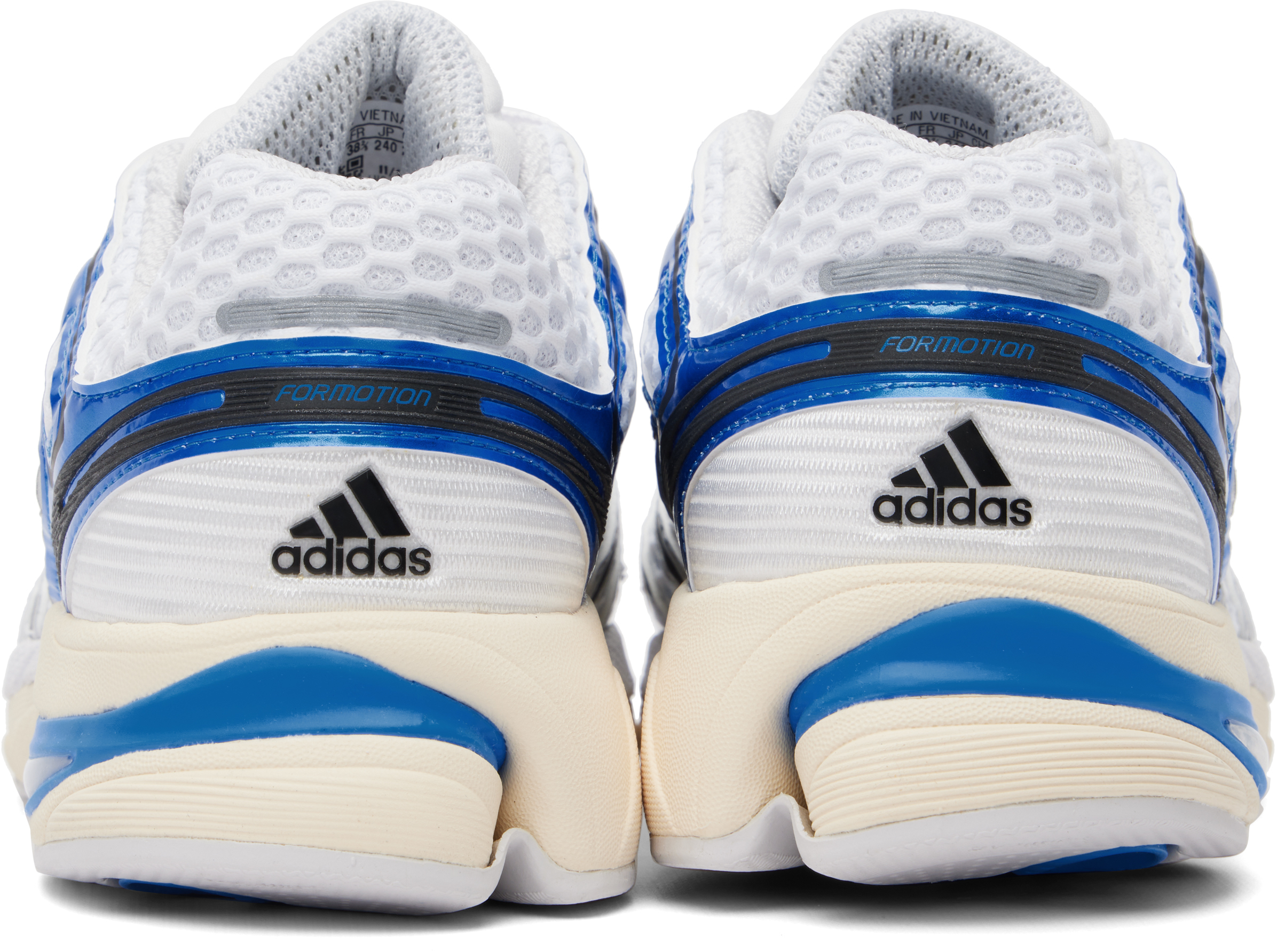 White & Blue Adistar Control 5 Sneakers