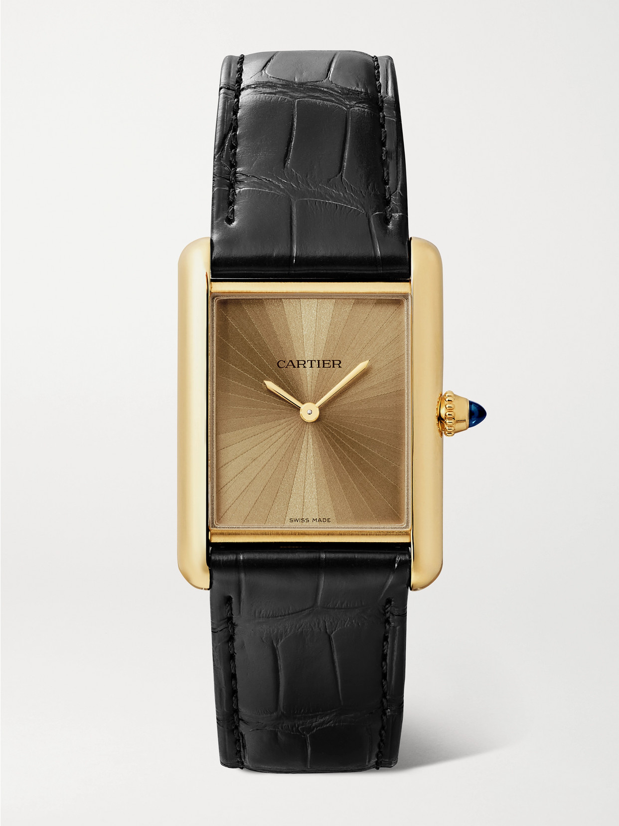 Tank Louis 33.7mm Medium 18-karat Gold And Alligator Watch - One size