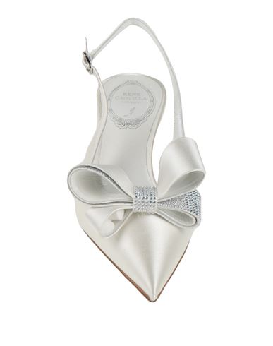 Rene' Caovilla Woman Pumps Ivory Size 10 Textile fibers