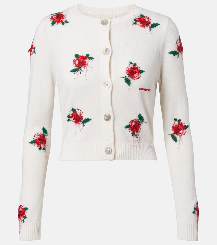 Floral wool cardigan