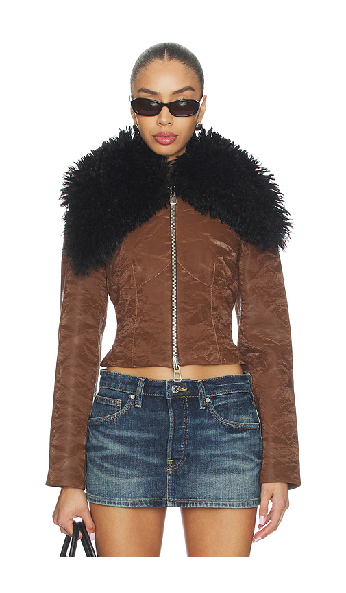 LADO BOKUCHAVA Moriyama Jacket in Brown,Black. S. Also in L