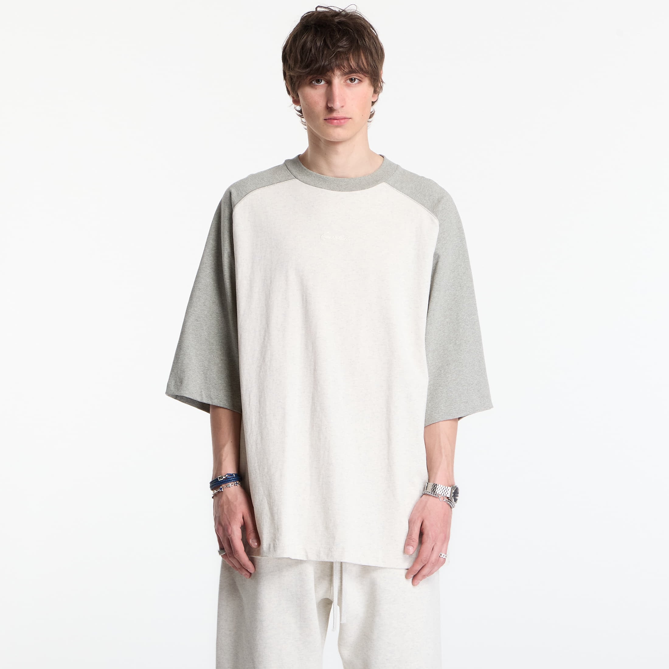 T-shirt Fear of God Essentials Signature Baseball Tee Oatmeal Heather/ Concrete Heather