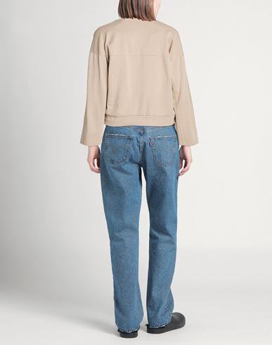 Woman Sweatshirt Beige Size S Cotton, Elastane