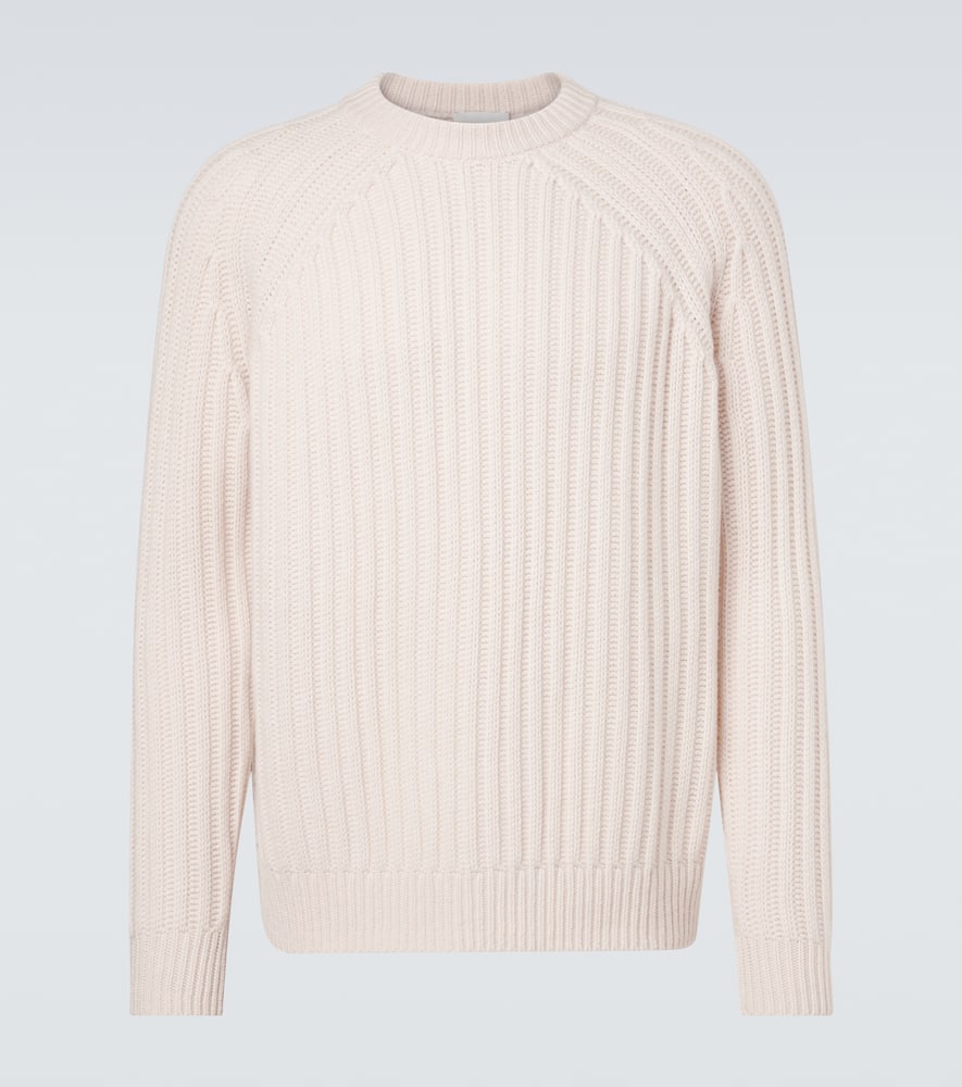 Ribbed-knit wool and cashmere sweater