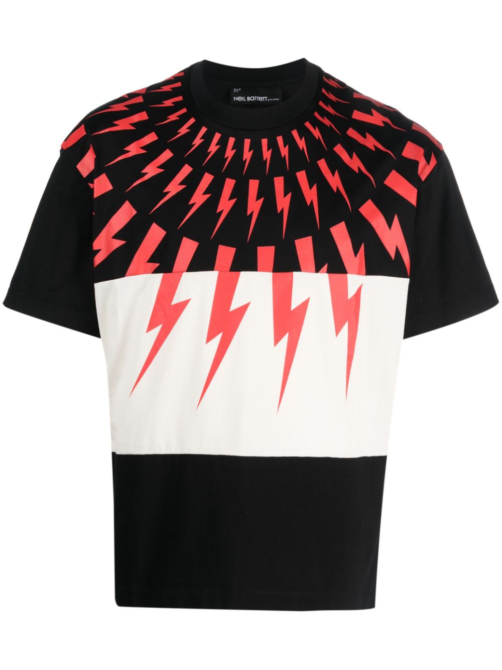 Mixed Fair Isle Thunderbolt cotton T-shirt - Black