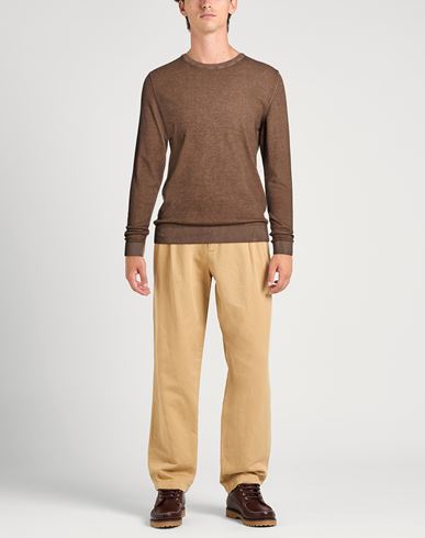 Man Sweater Dark brown Size 38 Cotton
