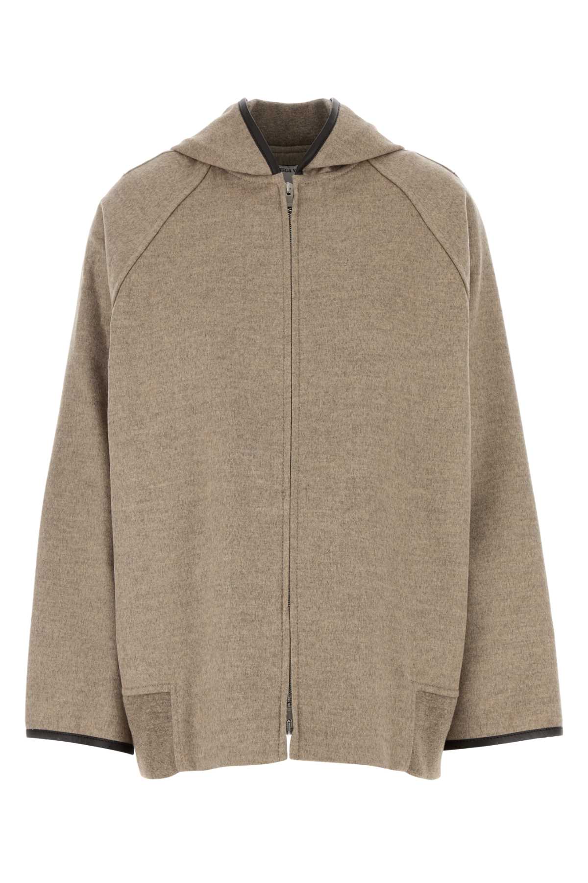 Wool-Cashmere Hooded Jacket — Beige