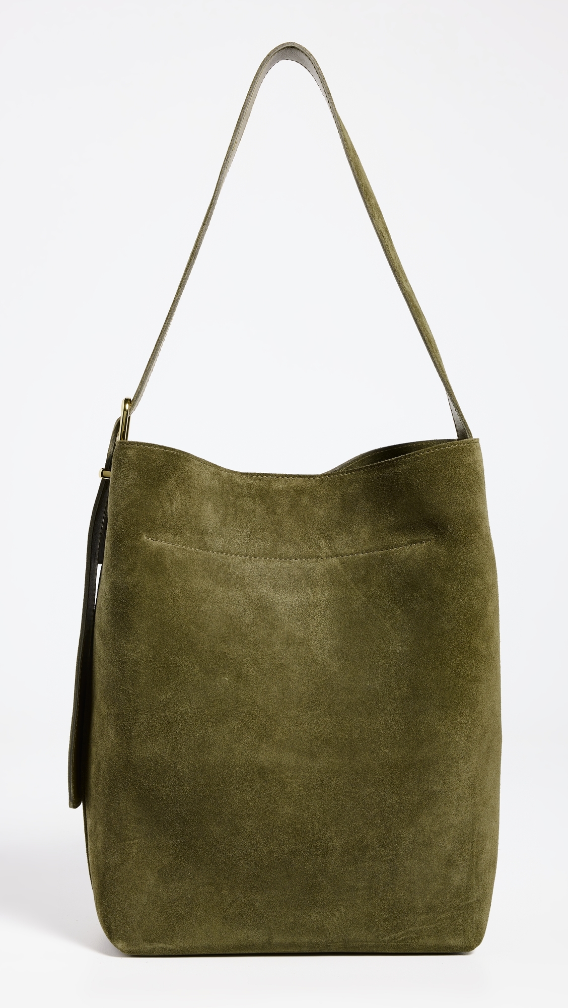 Suede Essentials Bucket Tote Shaded Olive Suede One Size