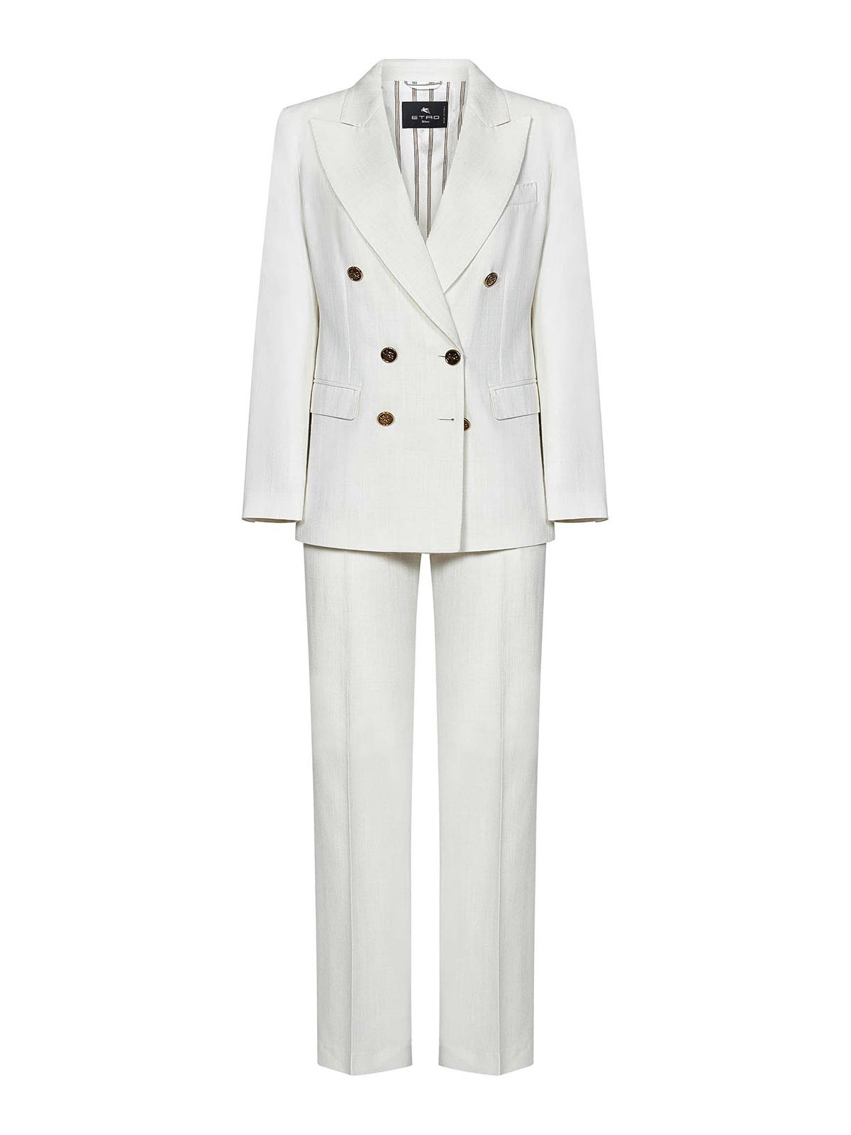 White Slub Fabric Suit
