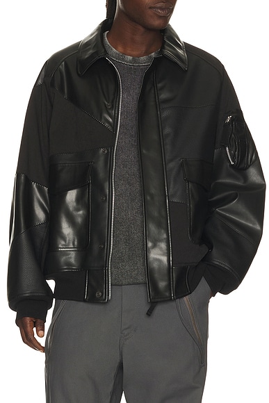 COMME des GARCONS HOMME Bomber in Black & Grey - Black. L also in
