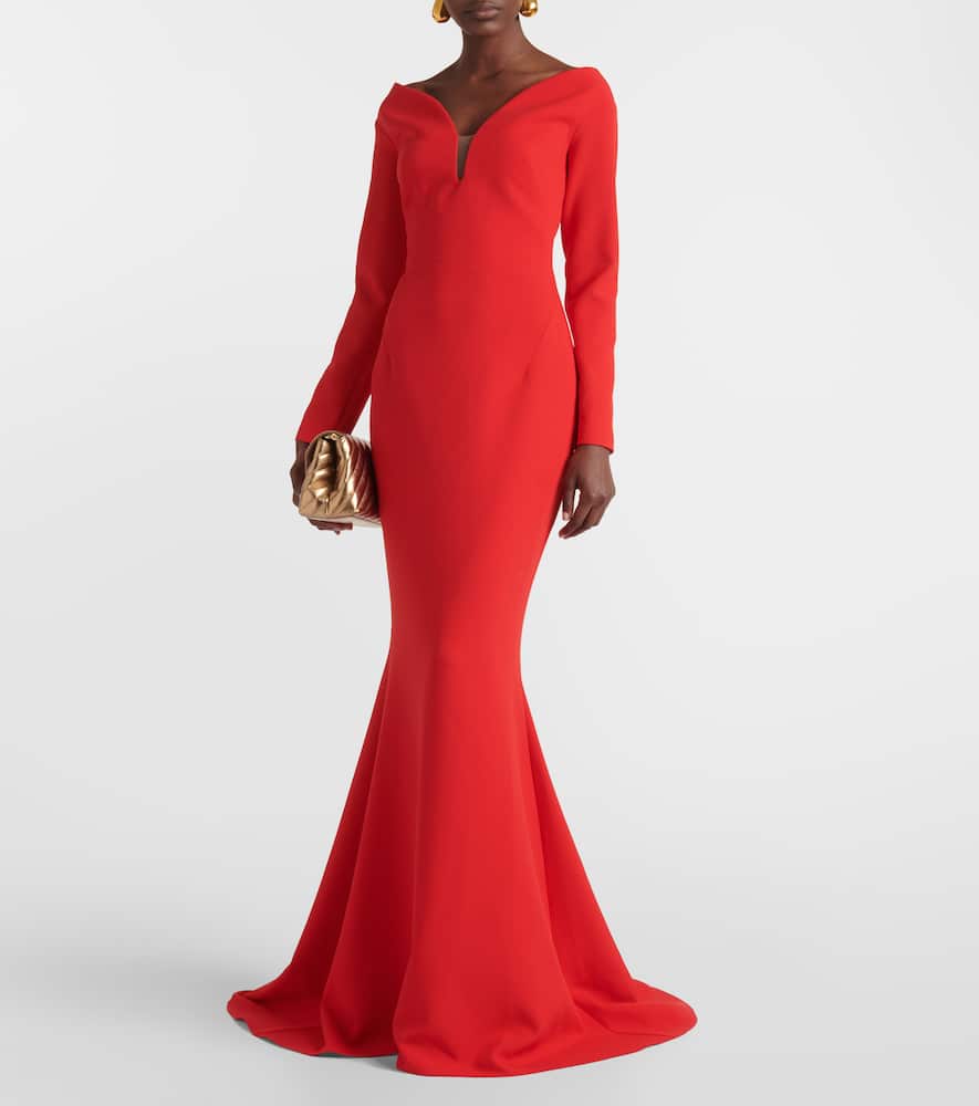 Wilson crêpe fishtail gown
