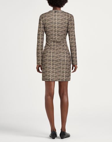 Woman Mini dress Brown Size 8 Polyester, Elastane