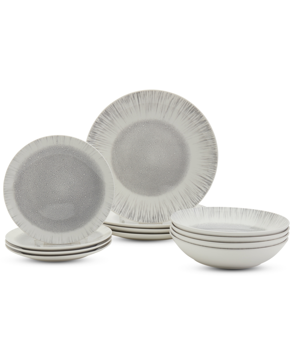 Laguna 12 Pc. Dinnerware Set, Service for 4 - Grey