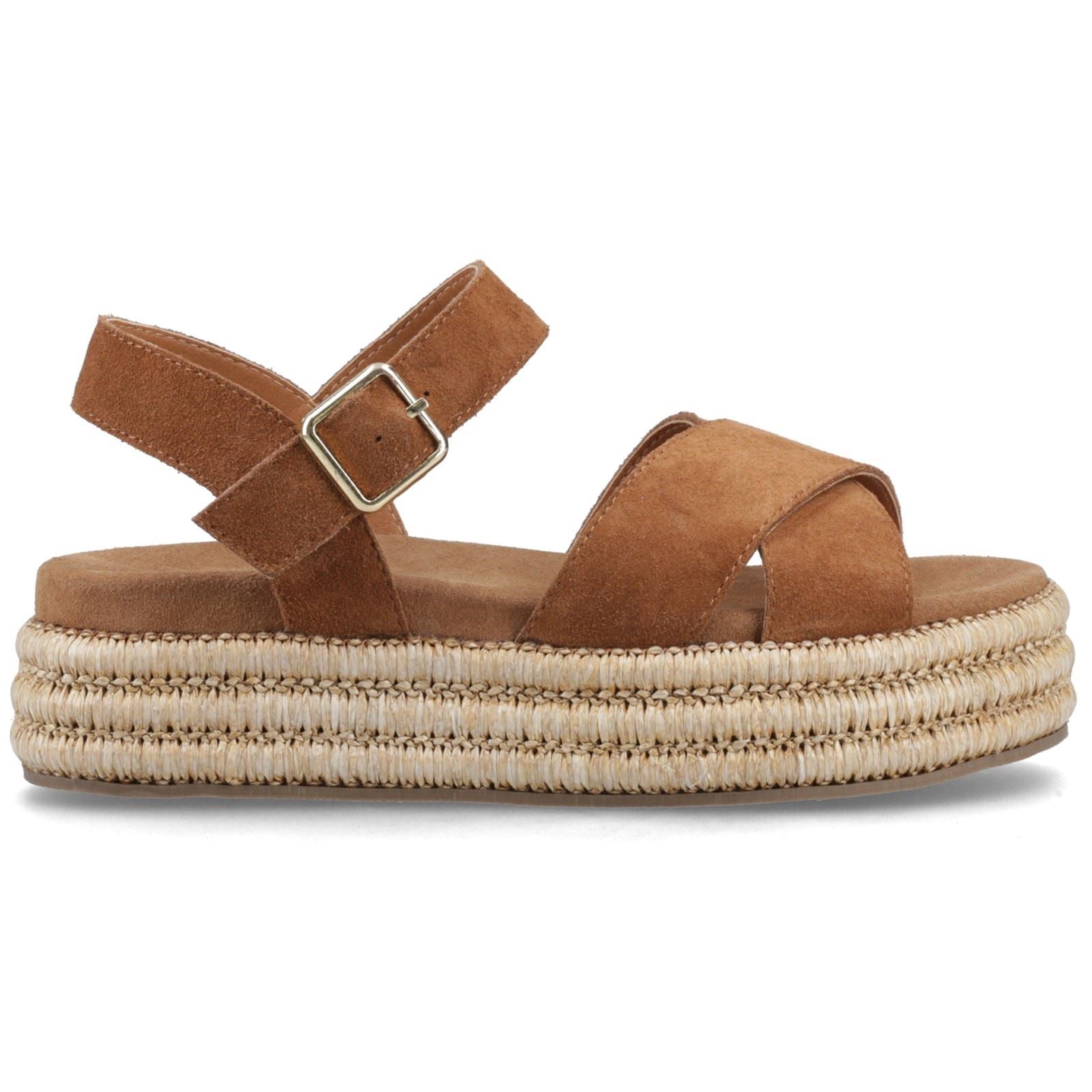 Hush Puppies Rosa Rafia Sandal Leather Women's Tan Sanda