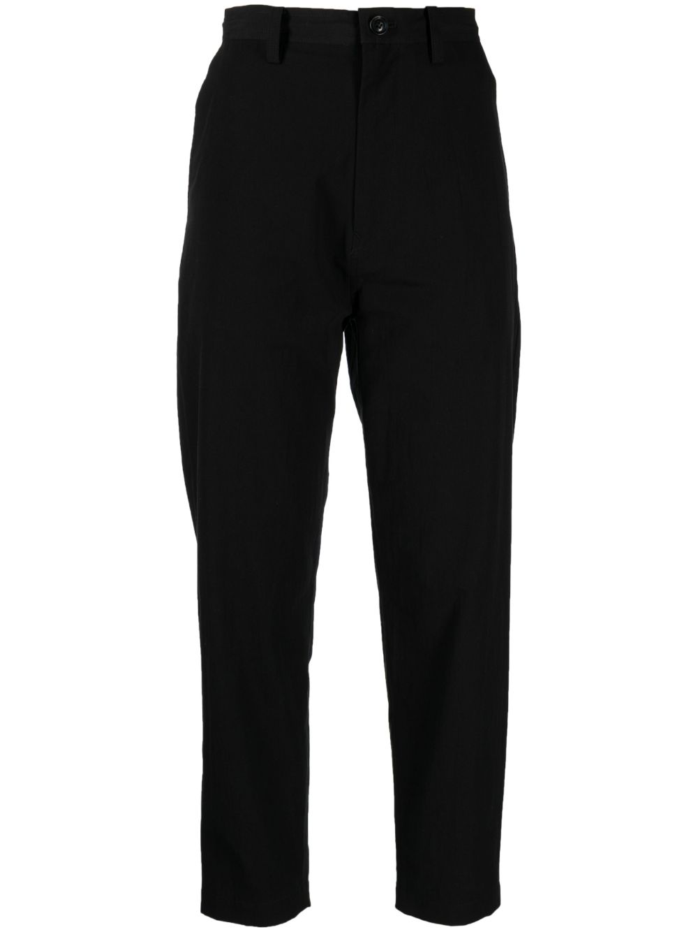 High-waisted cropped trousers - Black