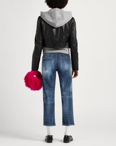 Woman Jeans Blue Size 0 Cotton, Elastane, Calfskin