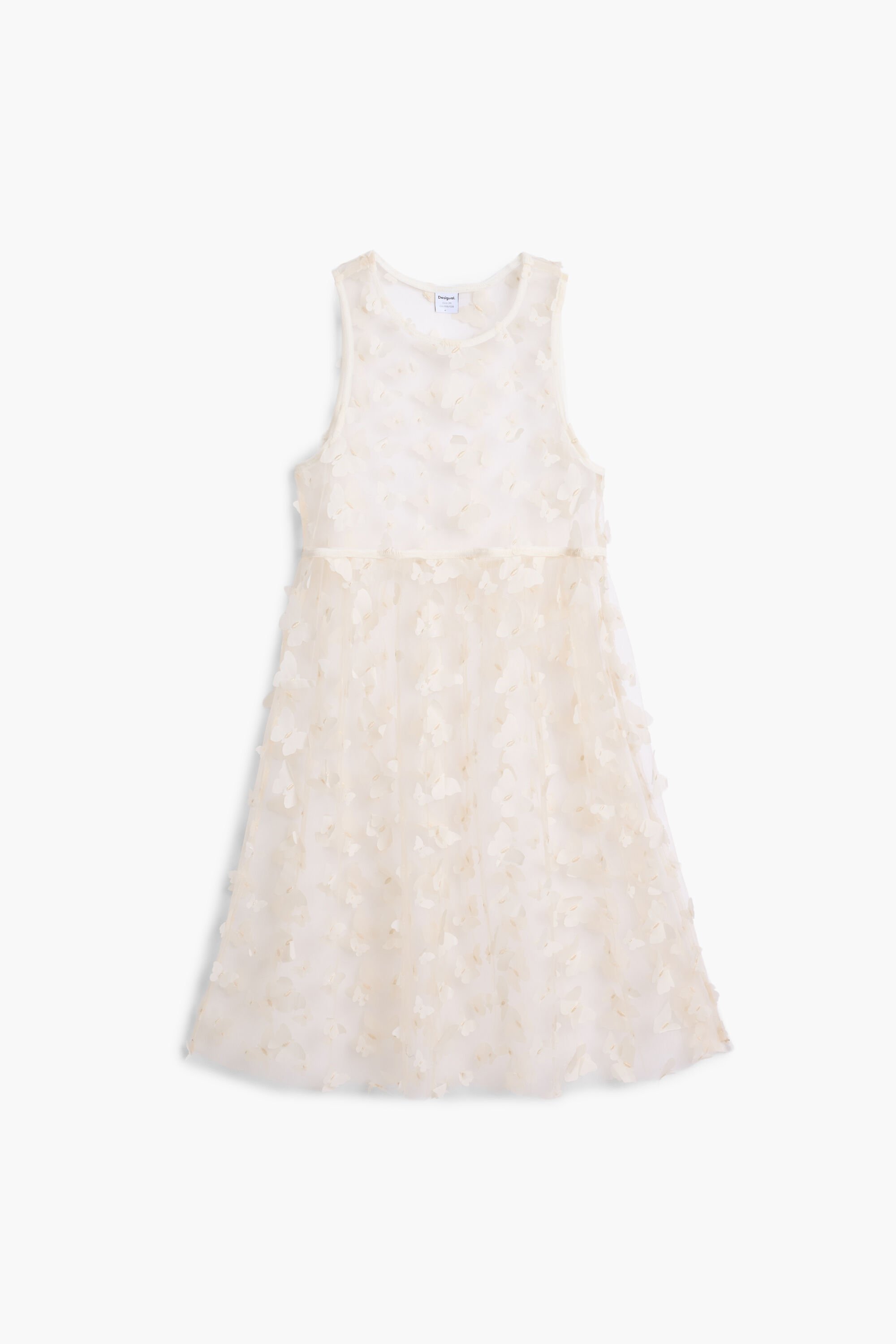 Dress with butterfly appliqué