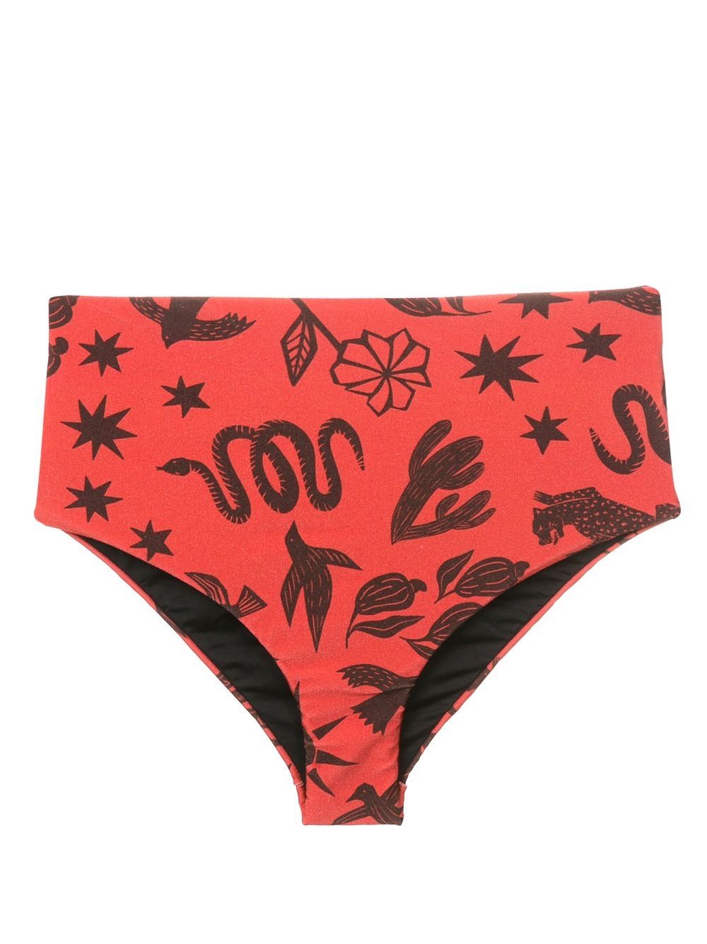 Violeta graphic-print bikini bottoms - Brown