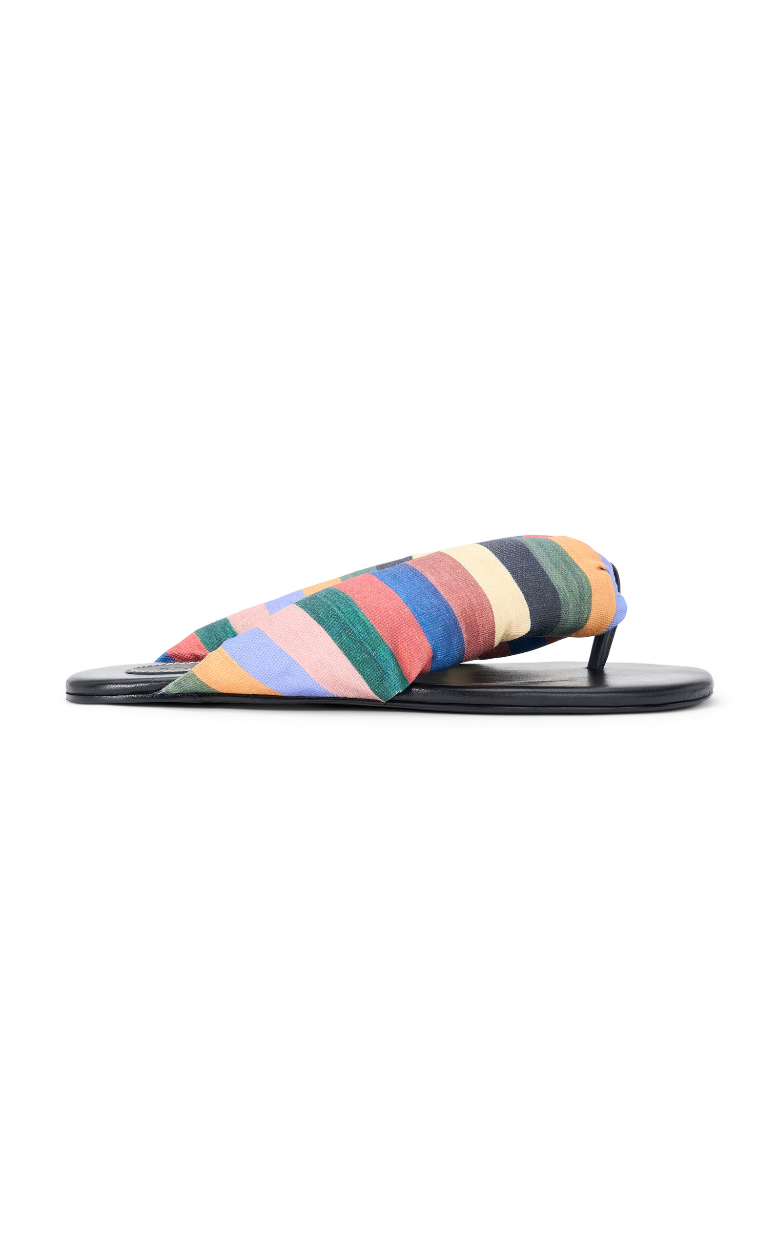 Juno Thong Cotton-Leather Sandals - Moda Operandi
