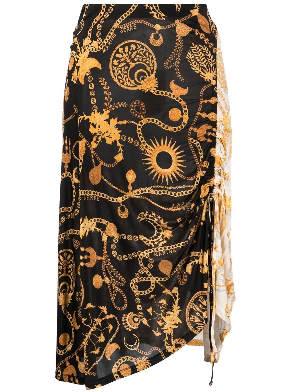Ornament Moon-print midi skirt - Black