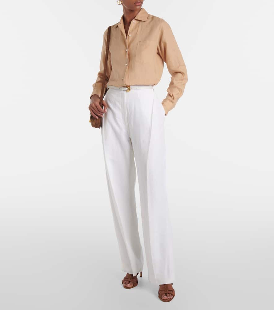Gabrielle linen wide-leg pants