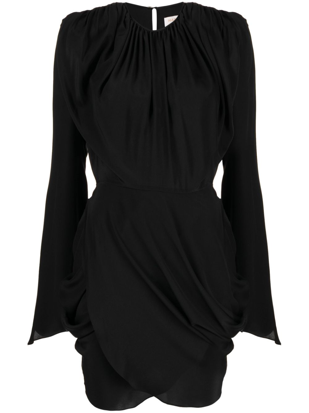 Wraparound silk dress - Black