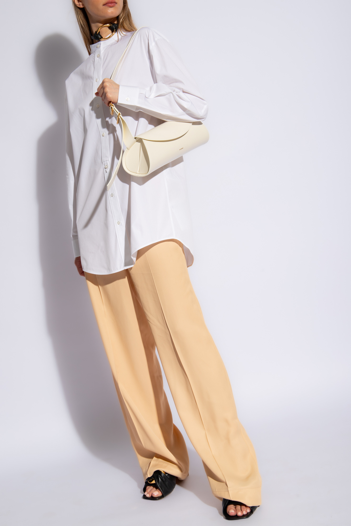 Wide Leg Trousers, Women's, Beige