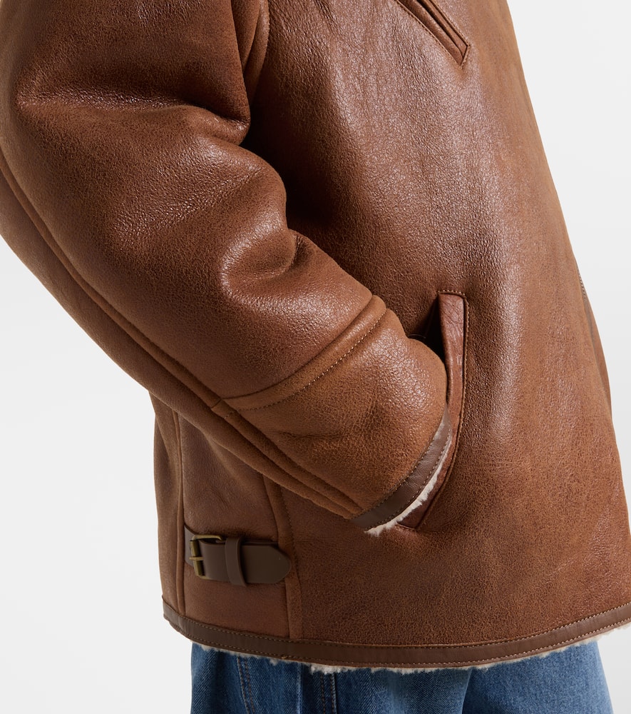 Adelina shearling-trimmed leather jacket