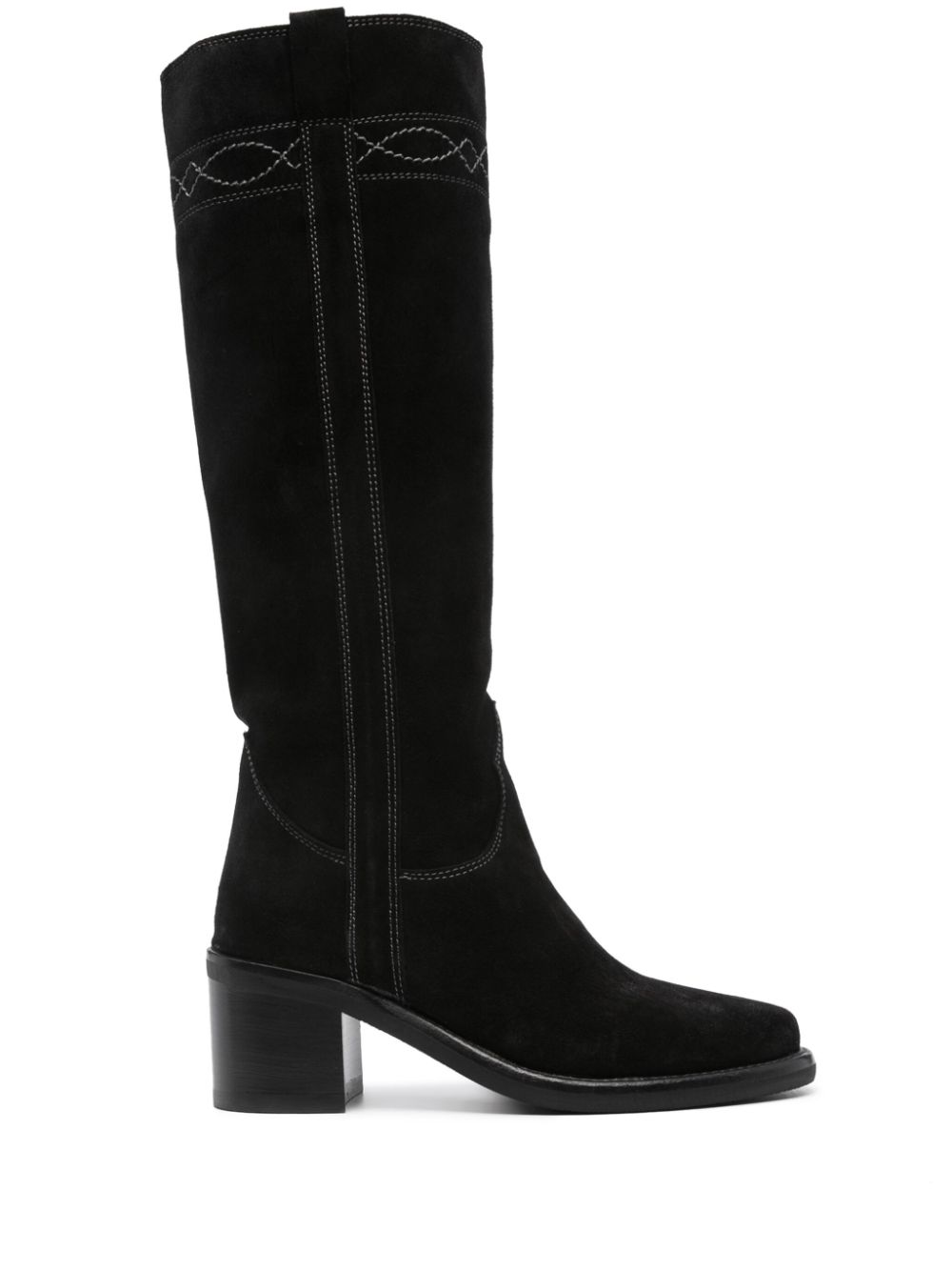 Pam 65mm suede boots - Black